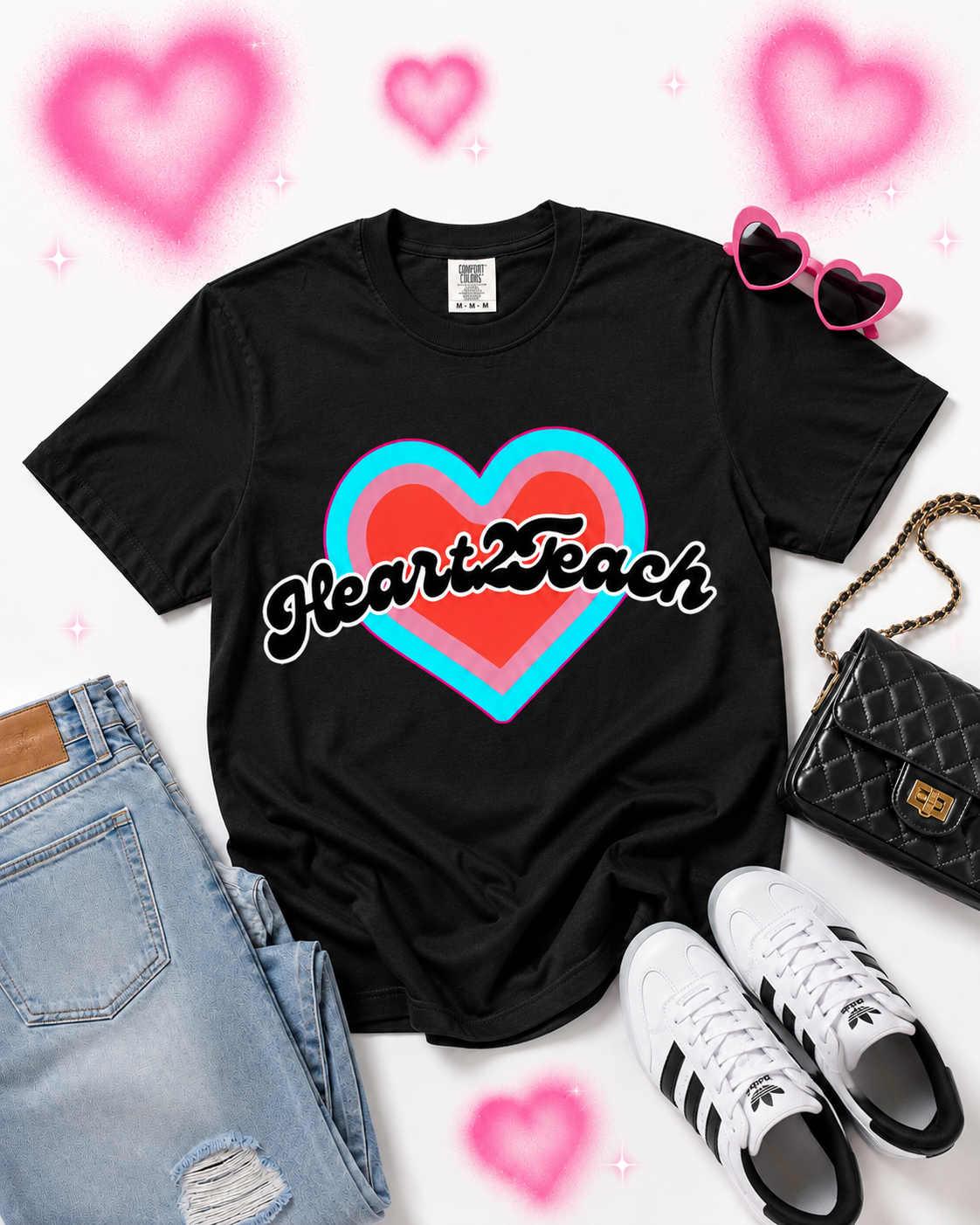 Heart2Teach-Black and Teal