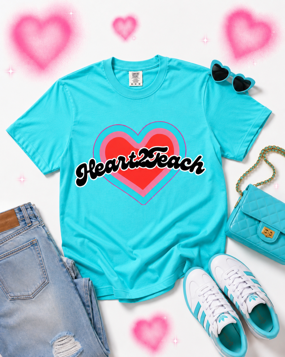 Heart2Teach-Black and Teal